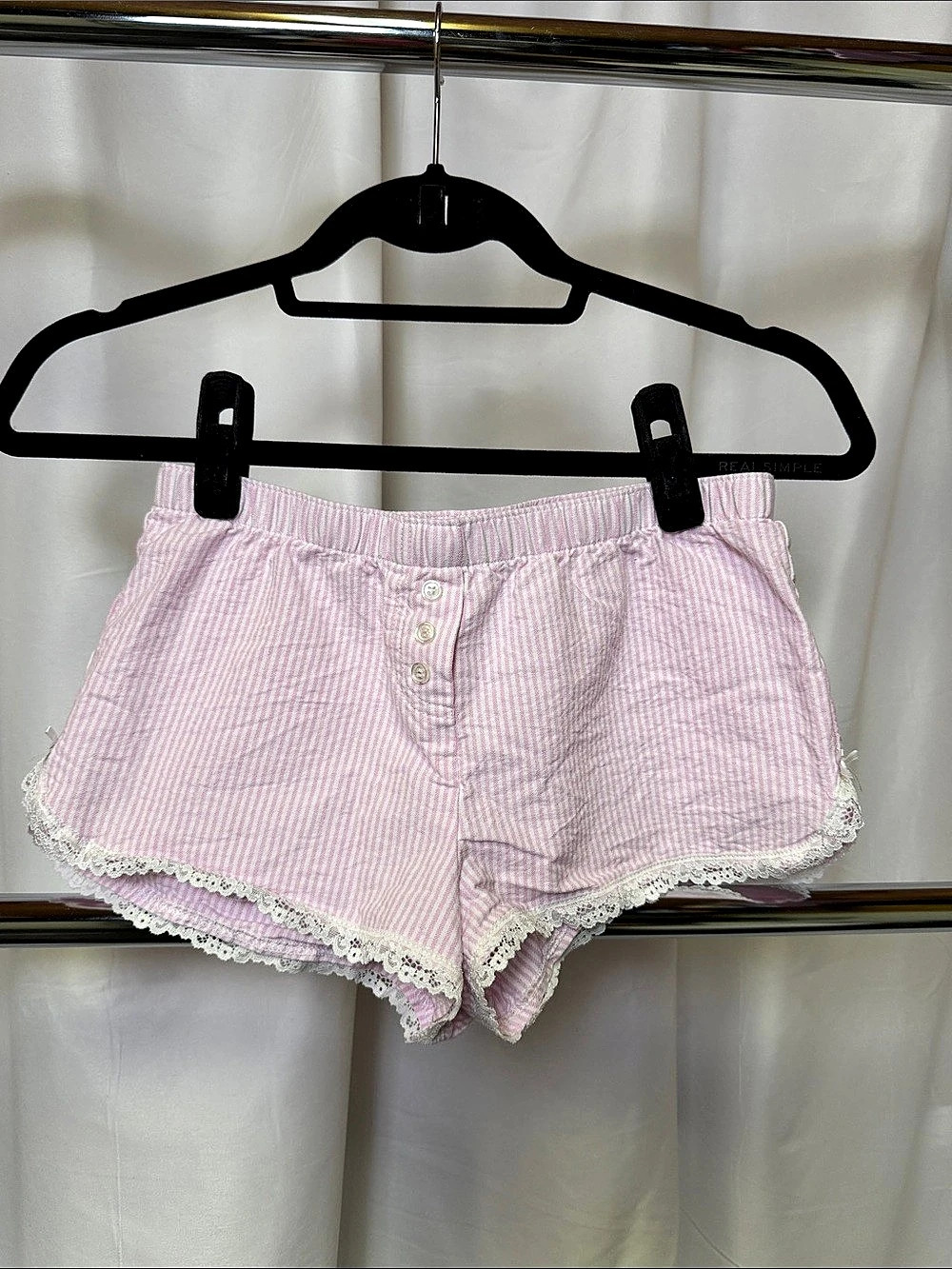 Katie J NYC girls TWEEN CAPRICE LACE TRIMMED LOUNGE SHORTS - PINK XL